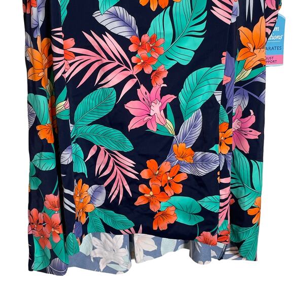 Swim Solutions Plus Size Printed Double-Strap Princess Tankini Top, 18W - Picture 9 of 11